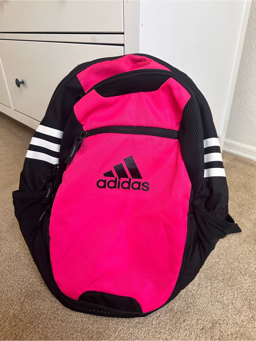 adidas Pink and Black Backpack with Ball storage